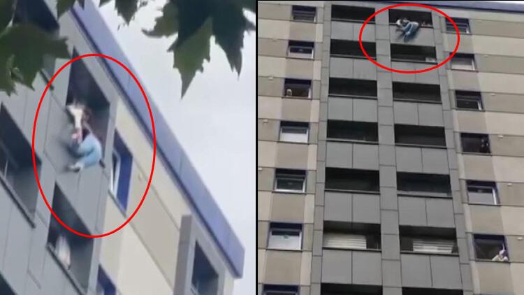 12’nci katta can pazarı! Kadın dakikalarca balkonda asılı kaldı