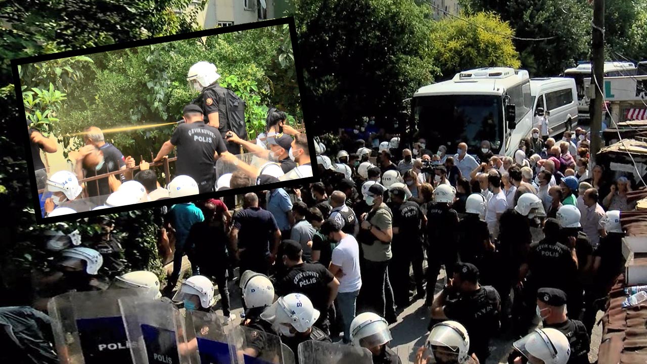 Tozkoparan’da meskenlerinin yıkılmasını istemeyen mahalleliye polisten biber gazlı müdahale