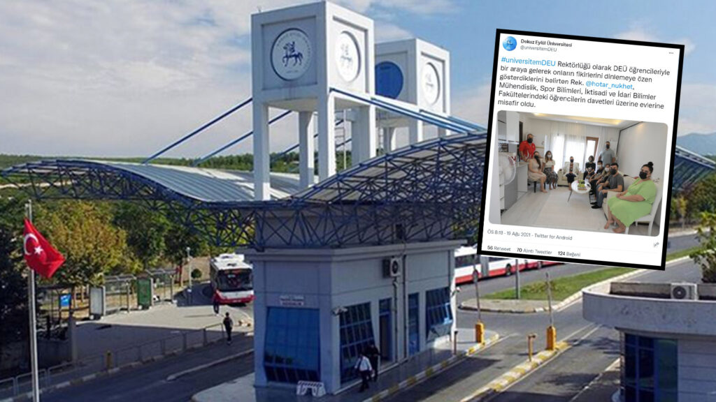 Dokuz Eylül Üniversitesi’nin resmi hesabında Rektör Nükhet Hotar ve öğrencilerin ayakları sansürlendi