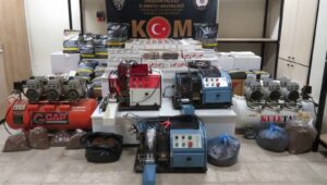 Evini kaçak sigara imalathanesine çeviren şahış yakalandı