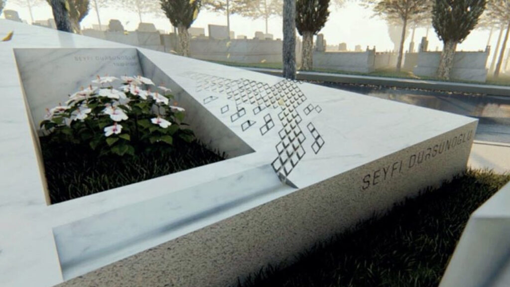‘Huysuz Virjin’ karakteriyle tanınan Seyfi Dursunoğlu’nun kabri, anıt mezar olarak yeniden tasarlandı