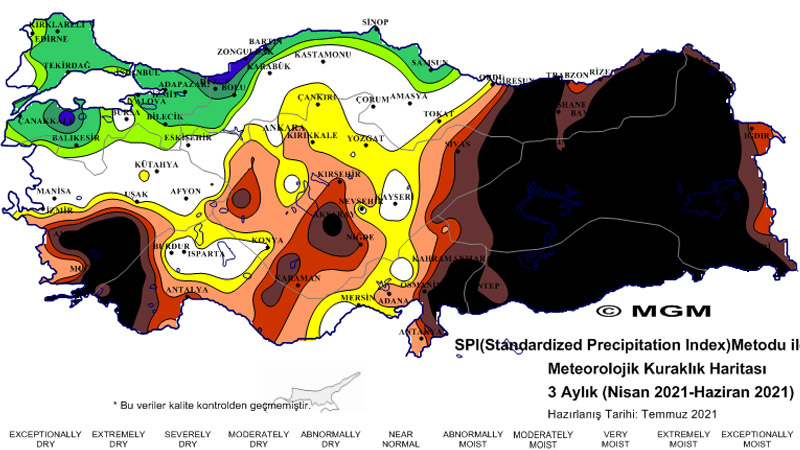 Yangınlarla boğuşan Muğla, meteorolojik kuraklık haritasında “olağanüstü kurak” kategorisinde; peki diğer illerde durum ne?