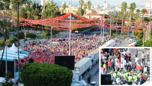 Erdoğan’ın Mersin mitingi: Belediyelerin çalışanları alanda, araçları parti logosu ile yollarda