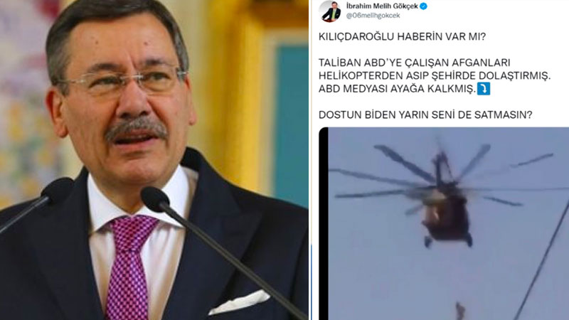 Melih Gökçek’ten Kılıçdaroğlu’na: Taliban ABD’ye çalışan Afganları helikopterden asıp şehirde dolaştırmış, dostun Biden seni de satmasın