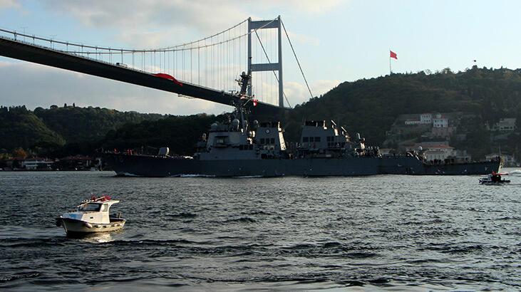 ABD savaş gemisi İstanbul Boğazı’ndan geçti