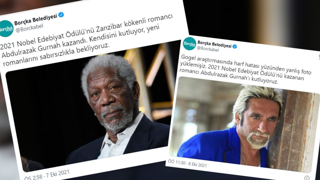Nobel Edebiyat Ödülü paylaşımını Abdulrazak Gurnah yerine Morgan Freeman fotoğrafıyla yapan Borçka Belediyesi’nden Tarık Mengüç’lü özür