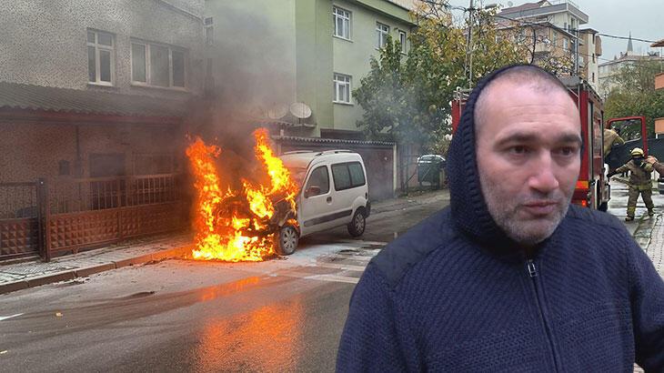 Arabayı söndüremedi! ‘Kenara geçip, sigara yakıp izledim’