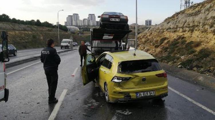 Başakşehir’de 9 araçlı zincirleme kazalarda 2 kişi yaralandı