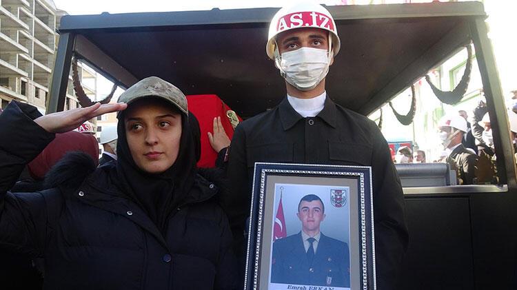 Erzurum’da şehit uzman çavuş son yolculuğuna uğurlandı