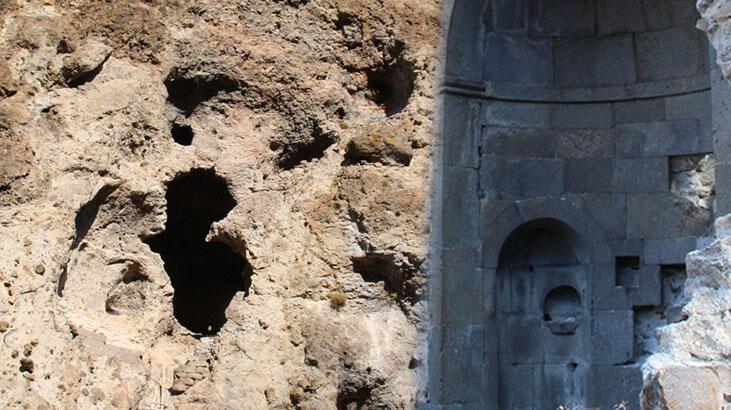 Etrafı kaya içi mağaralarla dolu olan Vank Kilisesini defineciler harabeye çevirdi