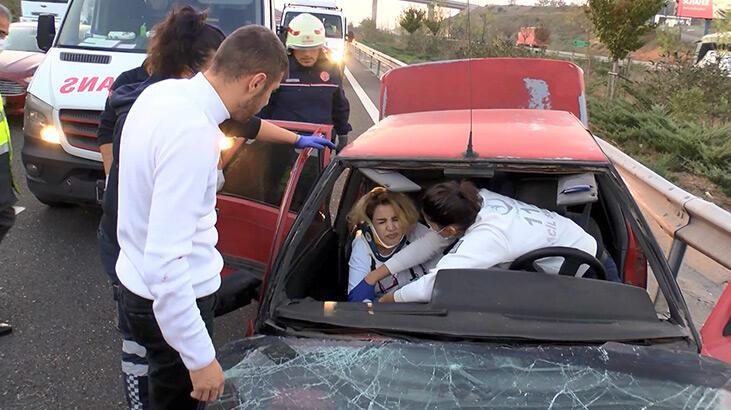 Kuzey Marmara Otoyolu’ndaki kazadan görüntüler
