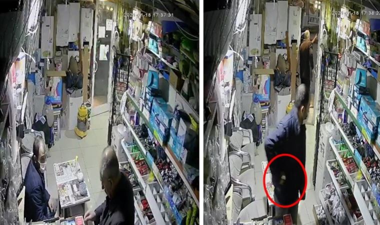 Müşteri gibi girdiği nalbur dükkanından cep telefonu çaldı