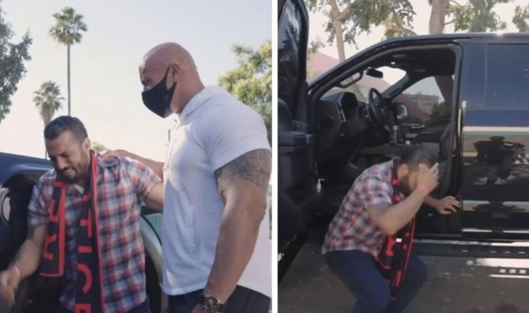 Ünlü oyuncu Dwayne Johnson, hayranına arabasını hediye etti