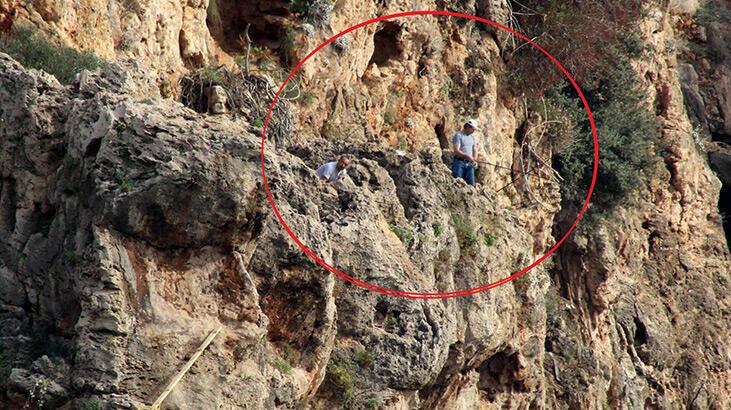 Antalya’da falezlerde tehlikeli balık avı