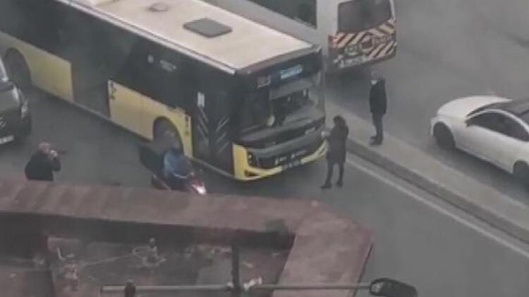 Bahçelievler’de İETT otobüsünün önünü kesip, şoförle tartıştı