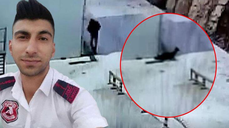 Patlamadan saçılan taş güvenlik görevlisine mermi gibi saplandı