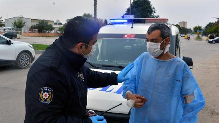 Tedavi gördüğü hastaneden hasta önlüğüyle kaçtı