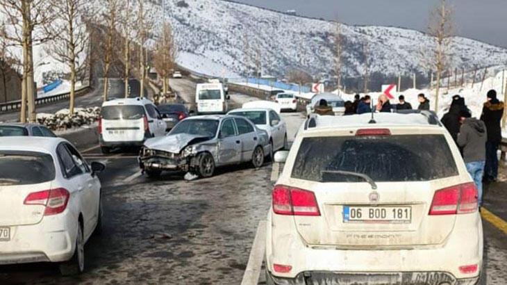 Başkentte 9 araç birbirine girdi: 1 yaralı