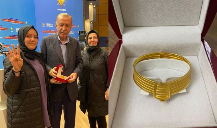 Erdoğan, AKP’li öğrenciye bilezik hediye etti