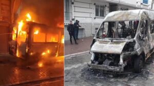 Esenyurt’ta servis minibüsü alev topuna döndü