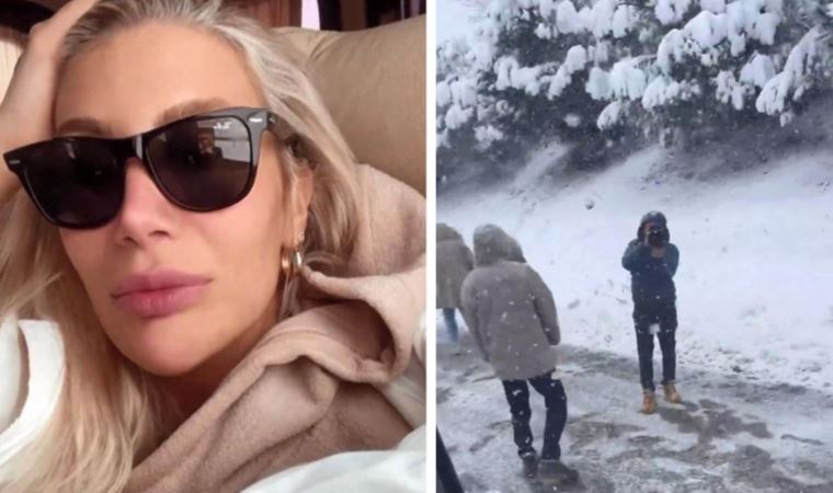 İrem Derici, yoğun kar yağışı yüzünden yolda mahsur kaldı: ‘Psikolojim bozuldu’