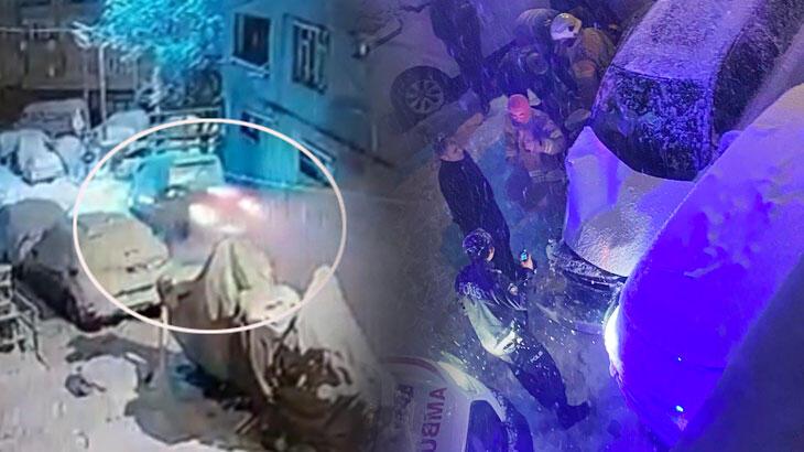İstanbul’da karlı yolda dehşet anları: Hamile sürücü ve kardeşi ölümden döndü