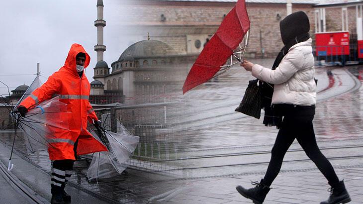 İstanbul’da rüzgar ve yağmur zor anlar yaşattı