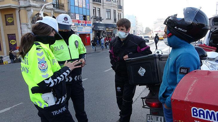 Taksim’de kurallara uymayan sürücülere ceza yağdı