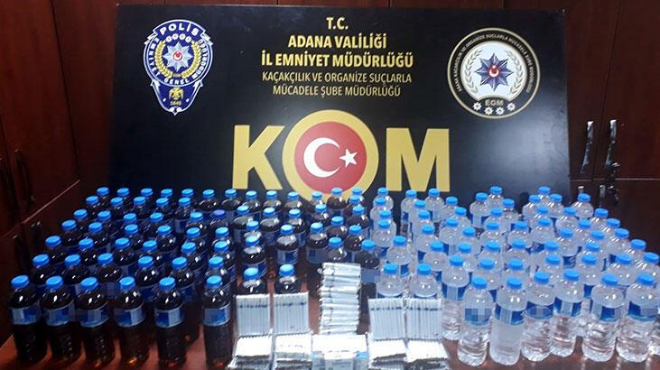 Adana’da bin 485 litre sahte içki ele geçirildi