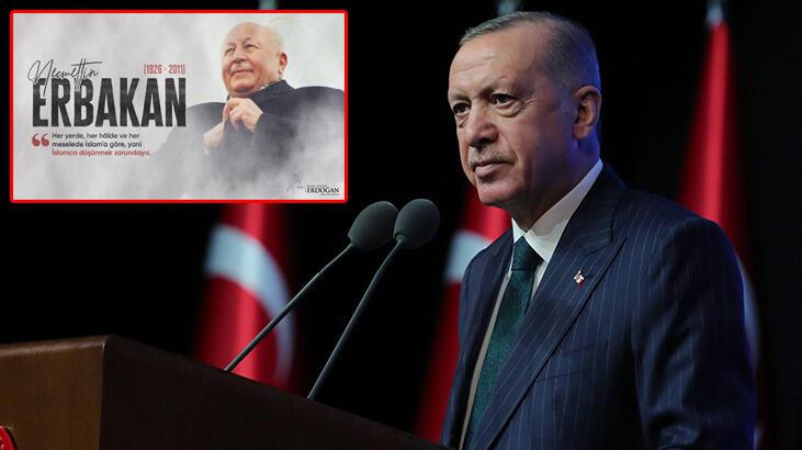 Cumhurbaşkanı Erdoğan, Necmettin Erbakan’ı andı
