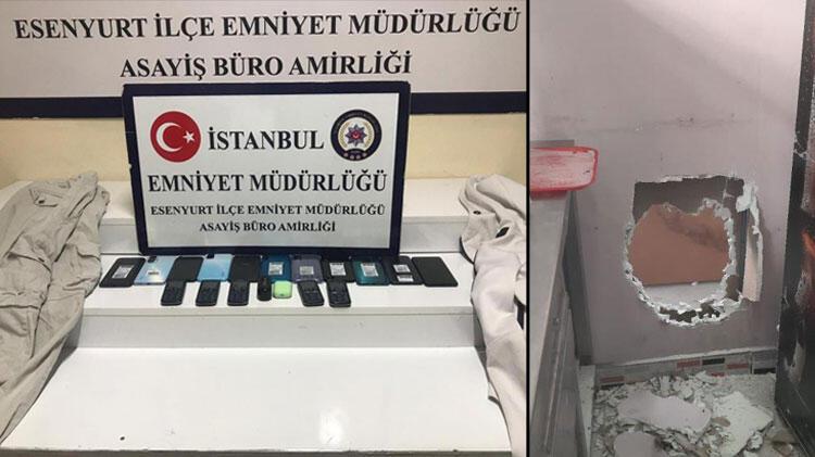 Yer: Esenyurt! Duvarı delip binlerce liralık telefon çaldılar