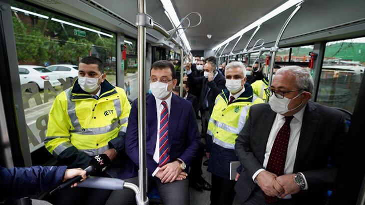 İmamoğlu yeni metrobüs aracını test etti
