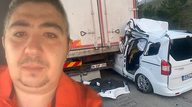 Kamyona arkadan çarpan aracın sürücüsü feci şekilde can verdi