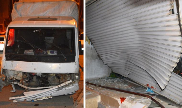 Kamyonet hediyelik eşya dükkanına girdi: 5 yaralı