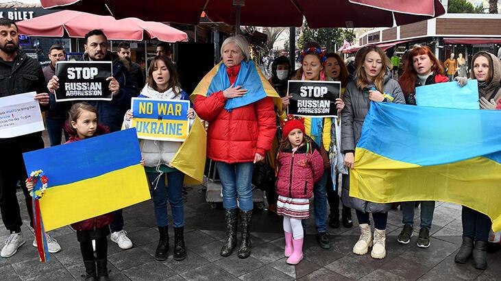 Kuşadası’nda Rusya protestosu