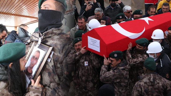 Şehit polis eşini, özel harekatçı kıyafetiyle uğurladı