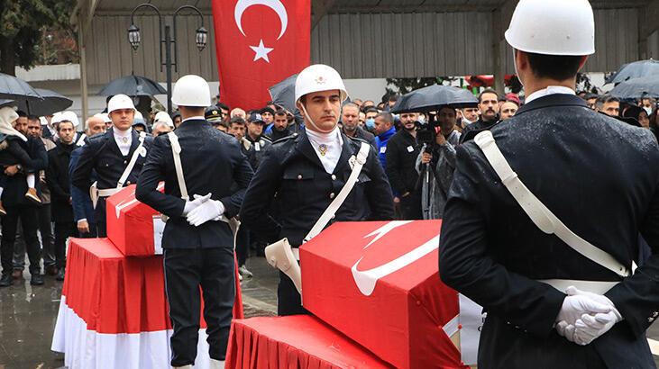 Şehit polisler törenle memleketlerine uğurlandı