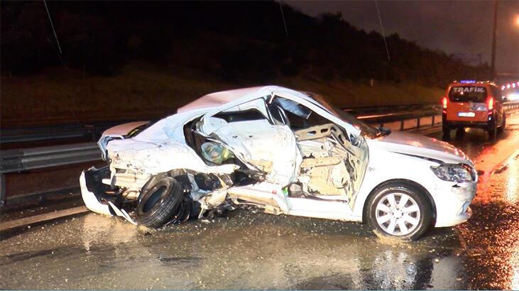 TEM otoyolunda trafik kazası, 1’i ağır 2 yaralı