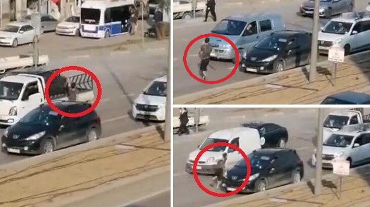 Trafikte yürekler ağza geldi! Bir kişi araçların önüne atladı