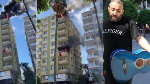 8’inci katta çıkan yangın 3’üncü kata ve park halindeki otomobile sıçradı