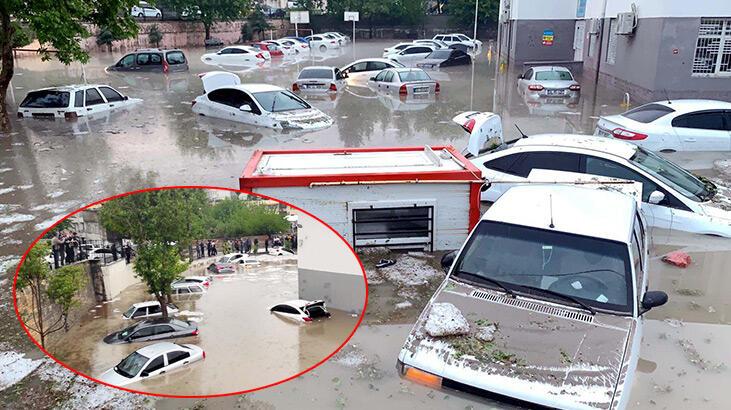Adıyaman’da sağanakla suya gömülen 40 araç kurtarıldı