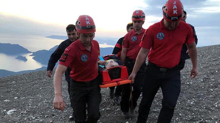 Fethiye’de Rus pilotun yaralandığı kaza! Kayalıklara düştü