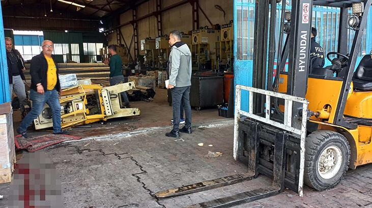 Forkliftten düşen pres makinesinin altında kalan 21 yaşındaki işçi öldü