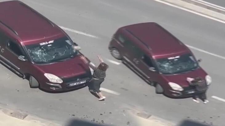 Kadın sürücü kaza sonrası cipine çarpan aracı hurdaya çevirdi