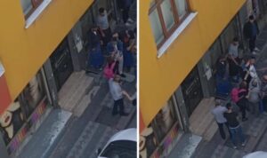 Kadına şiddet uygulayan erkeğe, pazarcılar müdahale etti