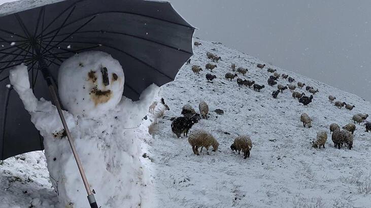 Mayıs ayında kar fırtınası! 500 küçükbaşıyla mahsur kaldı