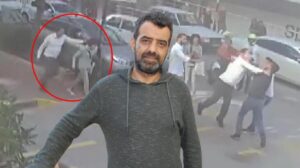 Sokak ortasında darbedilen kadını taksici kurtardı