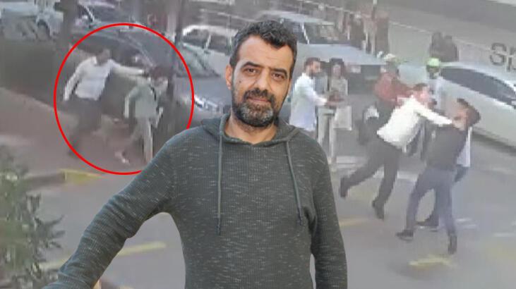 Sokak ortasında darbedilen kadını taksici kurtardı