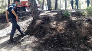 Antalya’da ormanlık alanda çıkan yangında kibrit kutuları bulundu