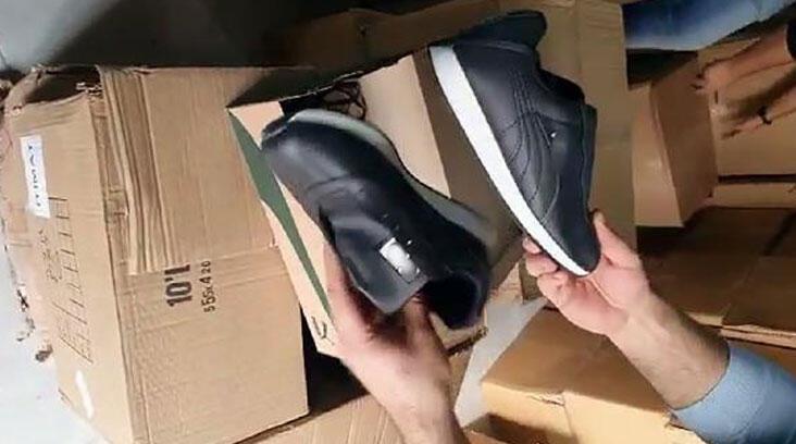 Adana’da 7 milyon liralık taklit ayakkabı ele geçirildi